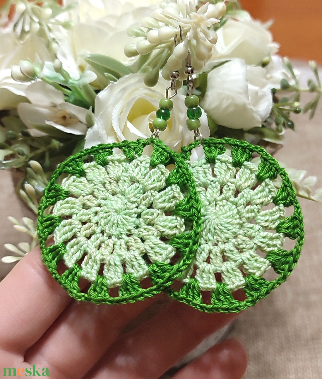 Horgolt fülbevaló  - ékszer - fülbevaló - fülékszer - Meska.hu