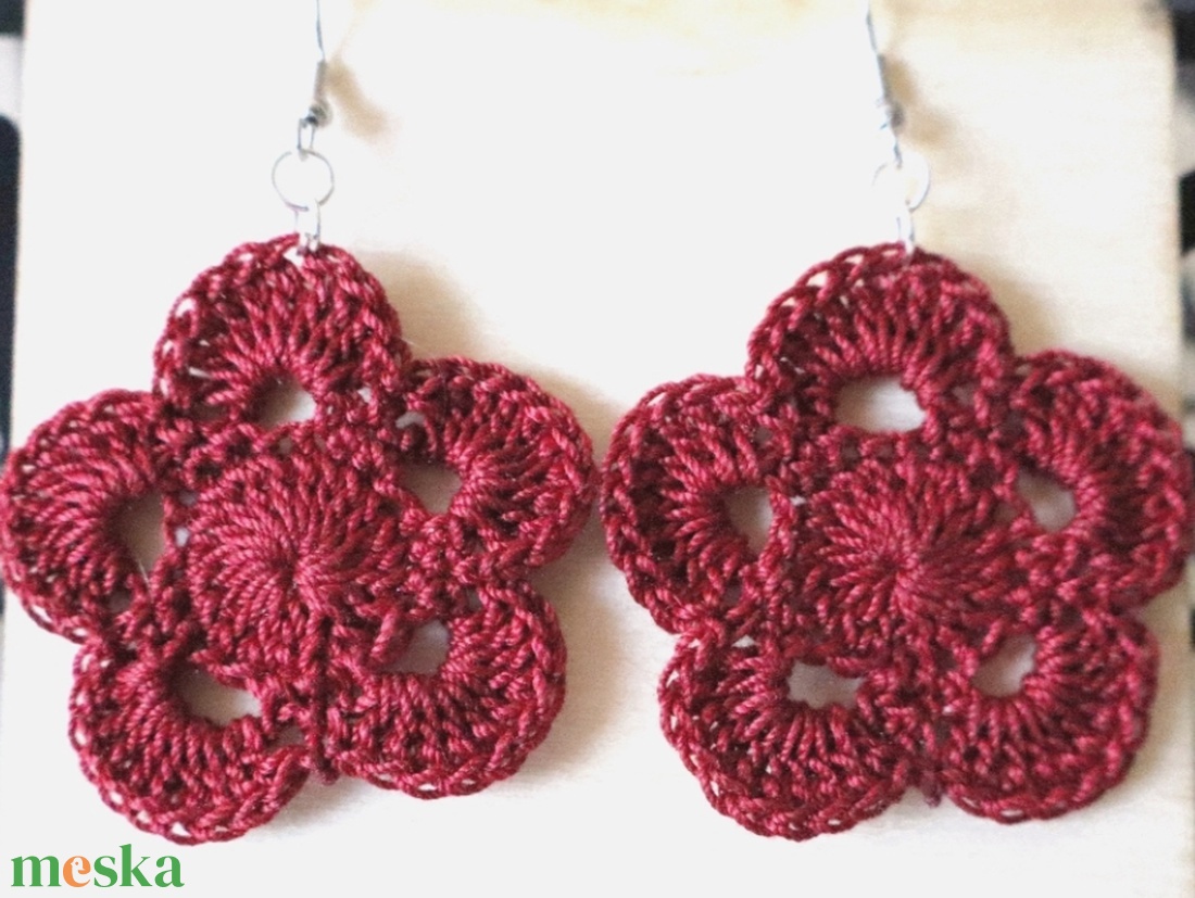 Horgolt fülbevaló  - ékszer - fülbevaló - fülékszer - Meska.hu