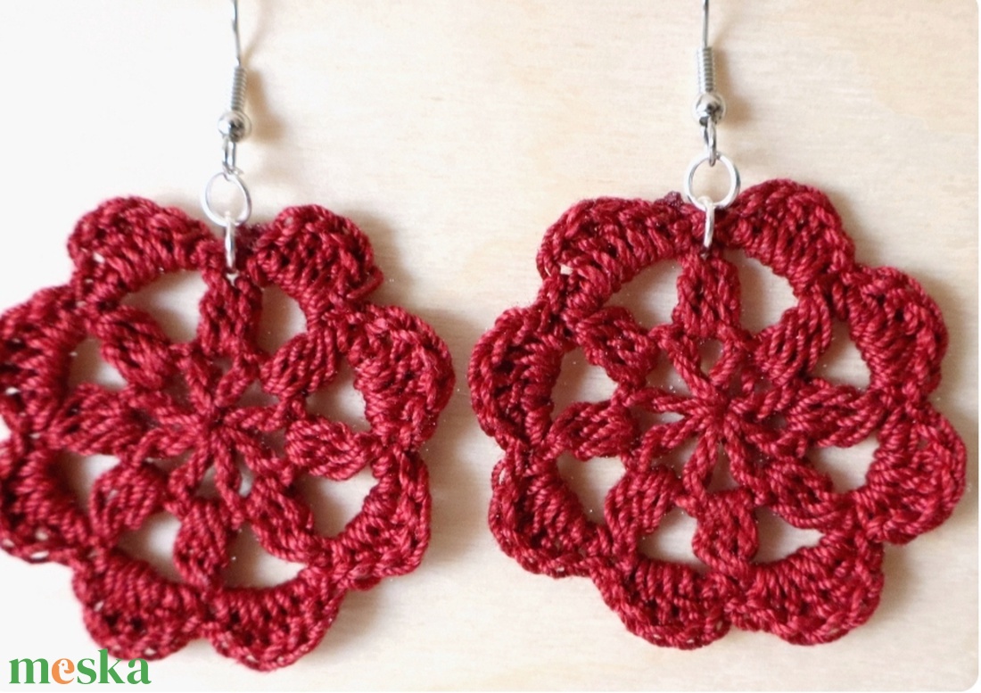 Horgolt fülbevaló  - ékszer - fülbevaló - fülékszer - Meska.hu
