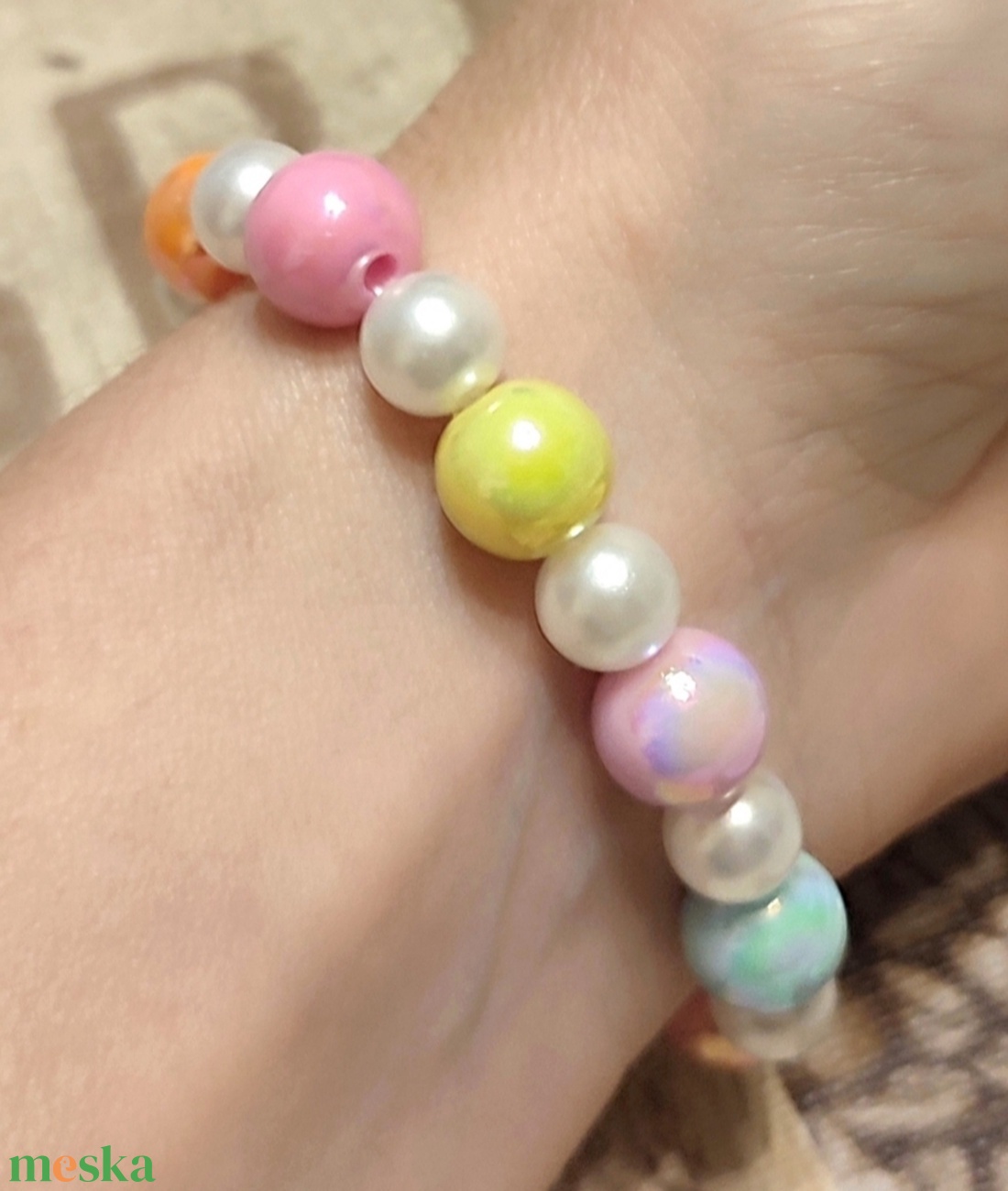 Színes gyöngyös karkötő  - esküvő - ékszer - karkötő & csuklódísz - Meska.hu