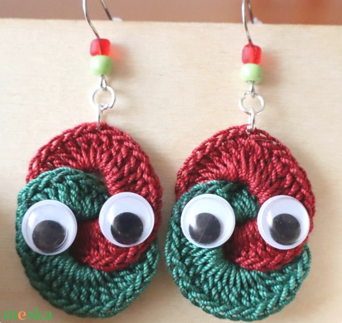 Horgolt fülbevaló  - ékszer - fülbevaló - fülékszer - Meska.hu