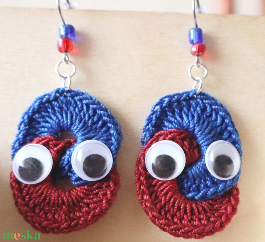 Horgolt fülbevaló  - ékszer - fülbevaló - fülékszer - Meska.hu