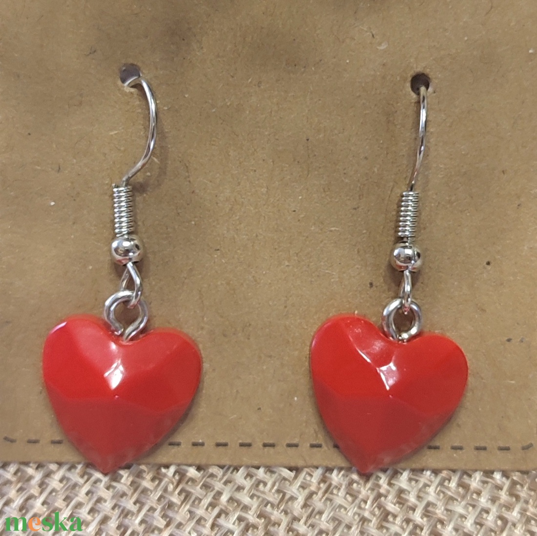 Szív gyanta fülbevaló - ékszer - fülbevaló - fülékszer - Meska.hu