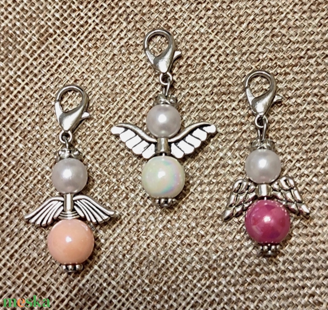 Angyalkás táskadíszek - táska & tok - kulcstartó & táskadísz - táskadísz - Meska.hu