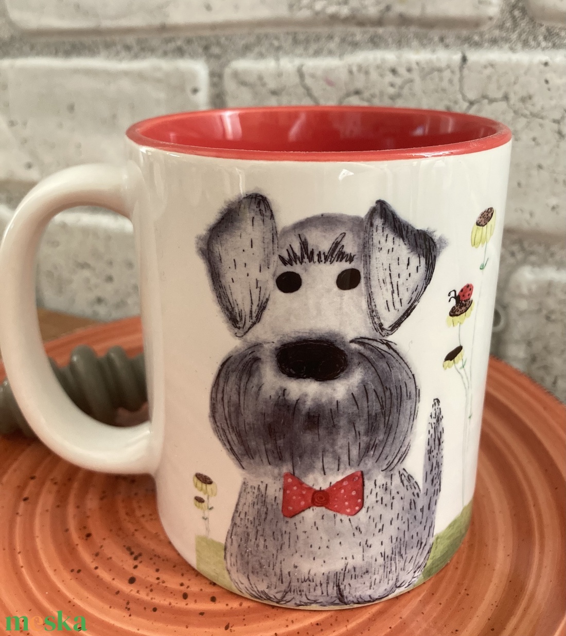 Történetmesélő Bögre-  csini schnauzer mintával - otthon & életmód - konyhafelszerelés, tálalás - tálalás - bögre & csésze - Meska.hu