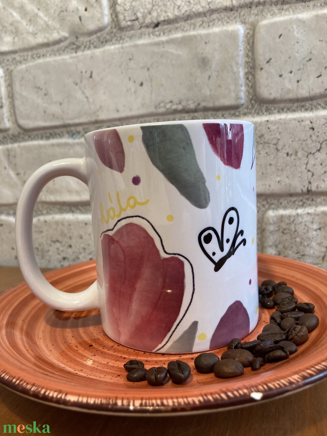 Bögre  tulipán mintával és üzenettel  - otthon & életmód - konyhafelszerelés, tálalás - tálalás - bögre & csésze - Meska.hu