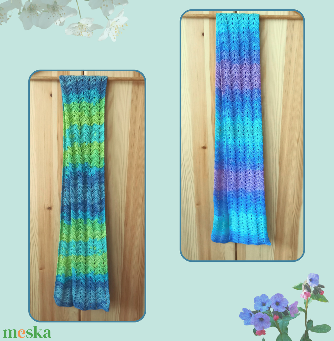 Tavaszi sál horgolásminta - diy (csináld magad) - szabásminta, útmutató - horgolási minta - Meska.hu