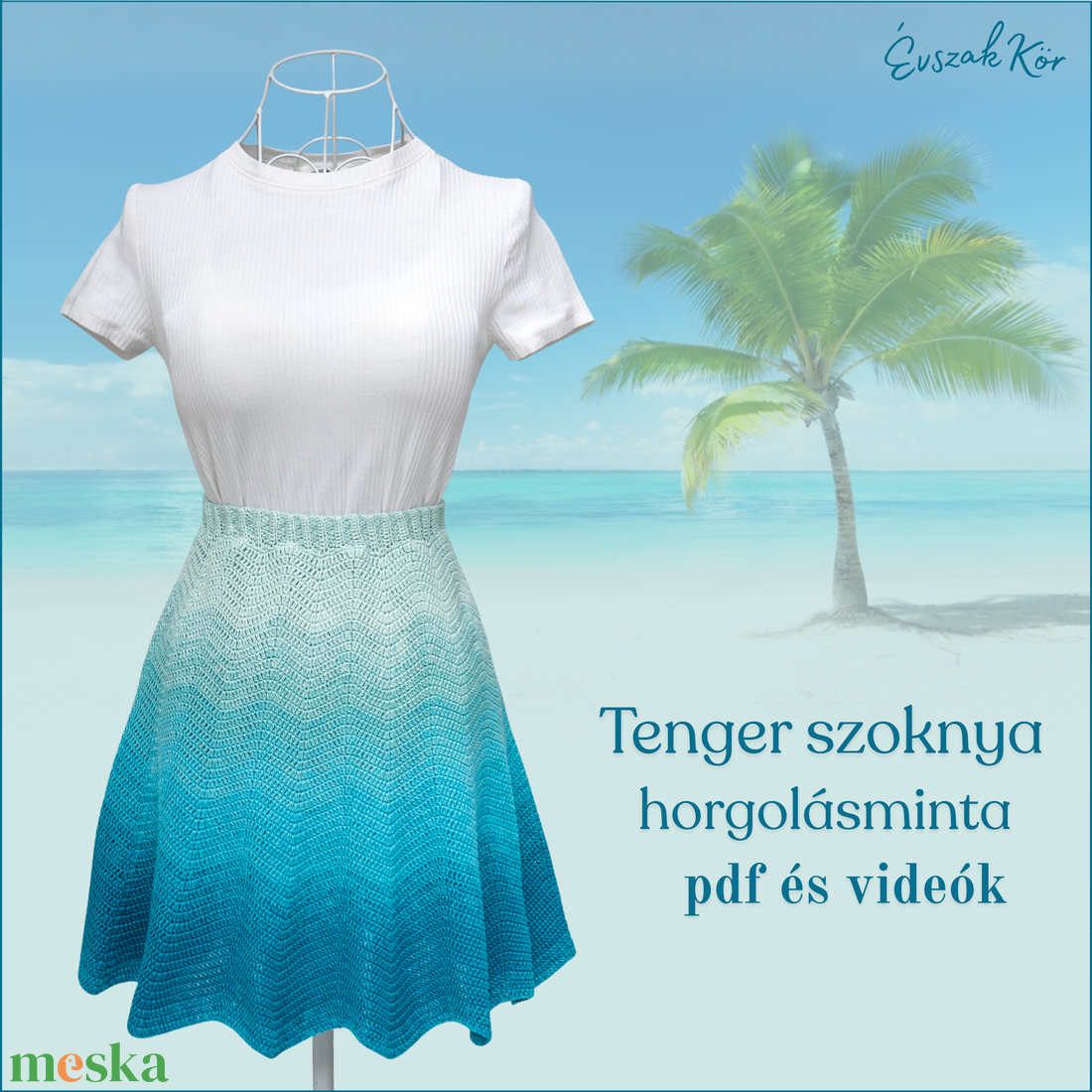 Tenger szoknya horgolásminta - diy (csináld magad) - szabásminta, útmutató - horgolási minta - Meska.hu