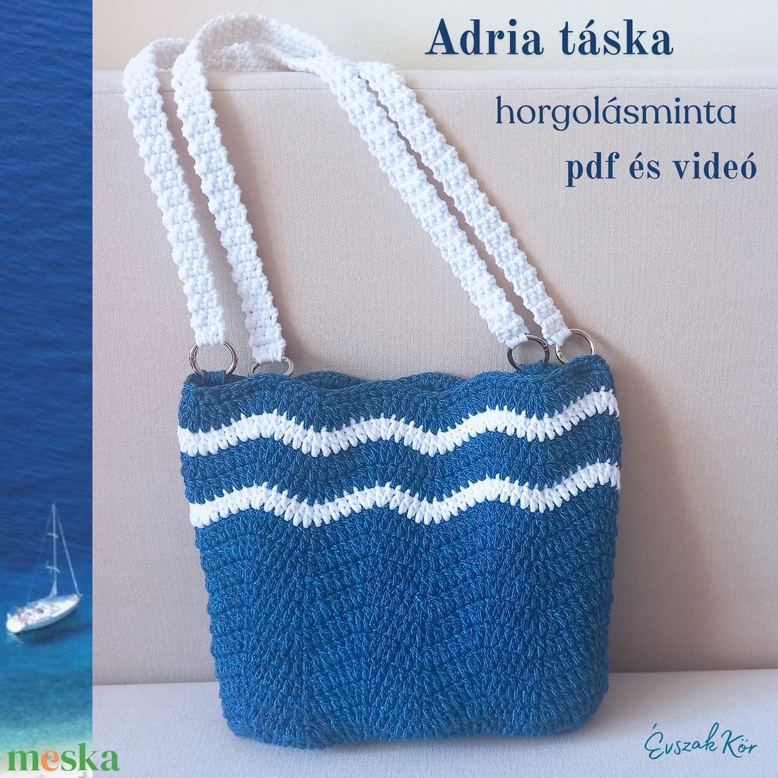 Adria táska horgolásminta - diy (csináld magad) - szabásminta, útmutató - horgolási minta - Meska.hu