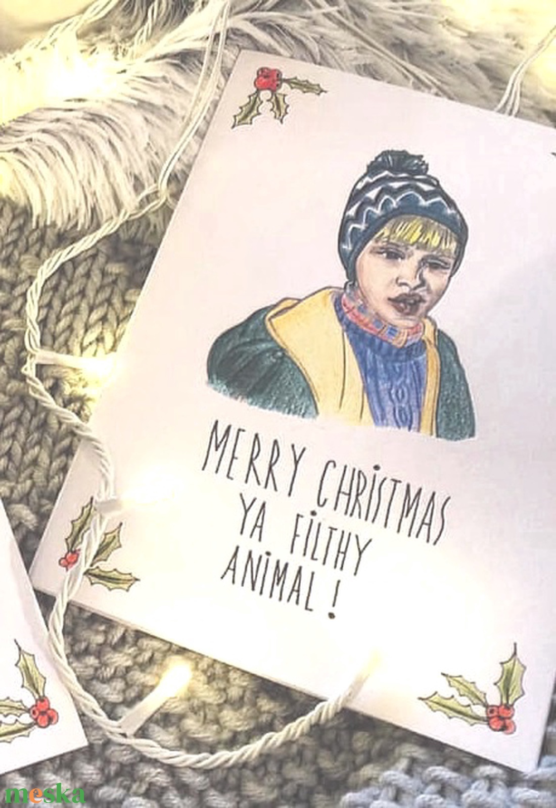 Reszkessetek betörős Kevin McCallister grafikás karácsonyi képeslap, kinyitható üdvözlőlap - karácsony - karácsonyi ajándékozás - karácsonyi képeslap, üdvözlőlap, ajándékkísérő - Meska.hu