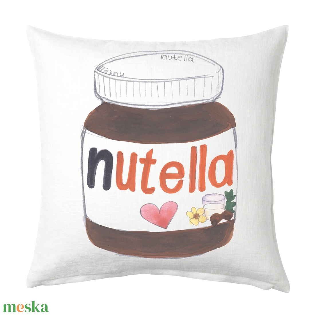 Nutellás párna, Nutella mintás díszpárna, huzat + belső párna - - Meska.hu Nutellás párna, Nutella mintás díszpárna, huzat + belső párna - - Meska.hu