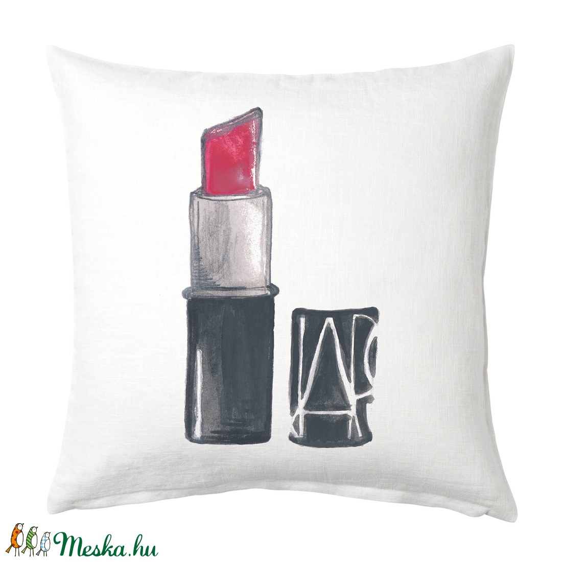 Piros rúzs grafikás díszpárnahuzat (40x40cm) - otthon & életmód - lakástextil - párna & párnahuzat - Meska.hu