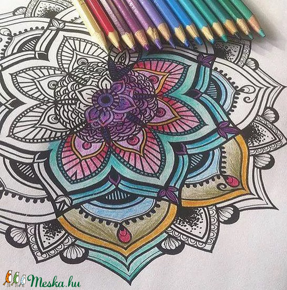 30 oldal - Nyomtatható színezőkönyv - Digitális PDF/Jpeg nyomtatható kifestőkönyv 30 db mintával - A MANDALÁK KÖNYVE -  - Meska.hu