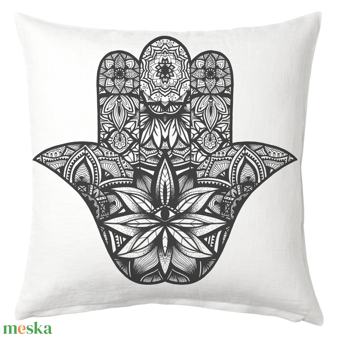 Fatima keze színezhető párna, Hamsa mandala mintás díszpárna, kifestős dekorpárna, huzat + belső párna  - otthon & életmód - lakástextil - párna & párnahuzat - Meska.hu