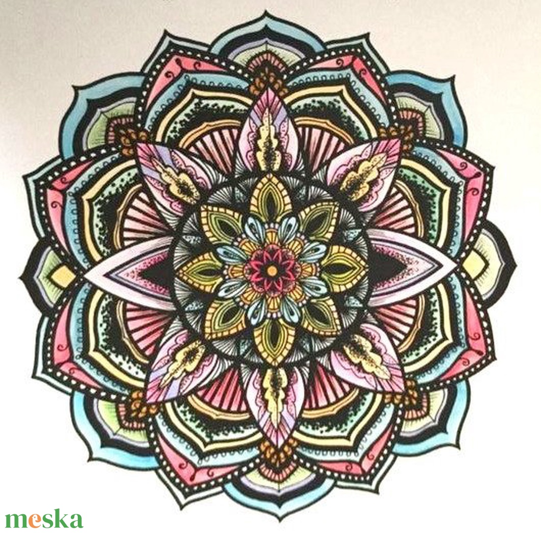 Mandalás színezhető díszpárna, Mandala grafika, Dekorpárna, kifestős levehető huzat + belső párna - otthon & életmód - dekoráció - spiritualitás - mandala - Meska.hu