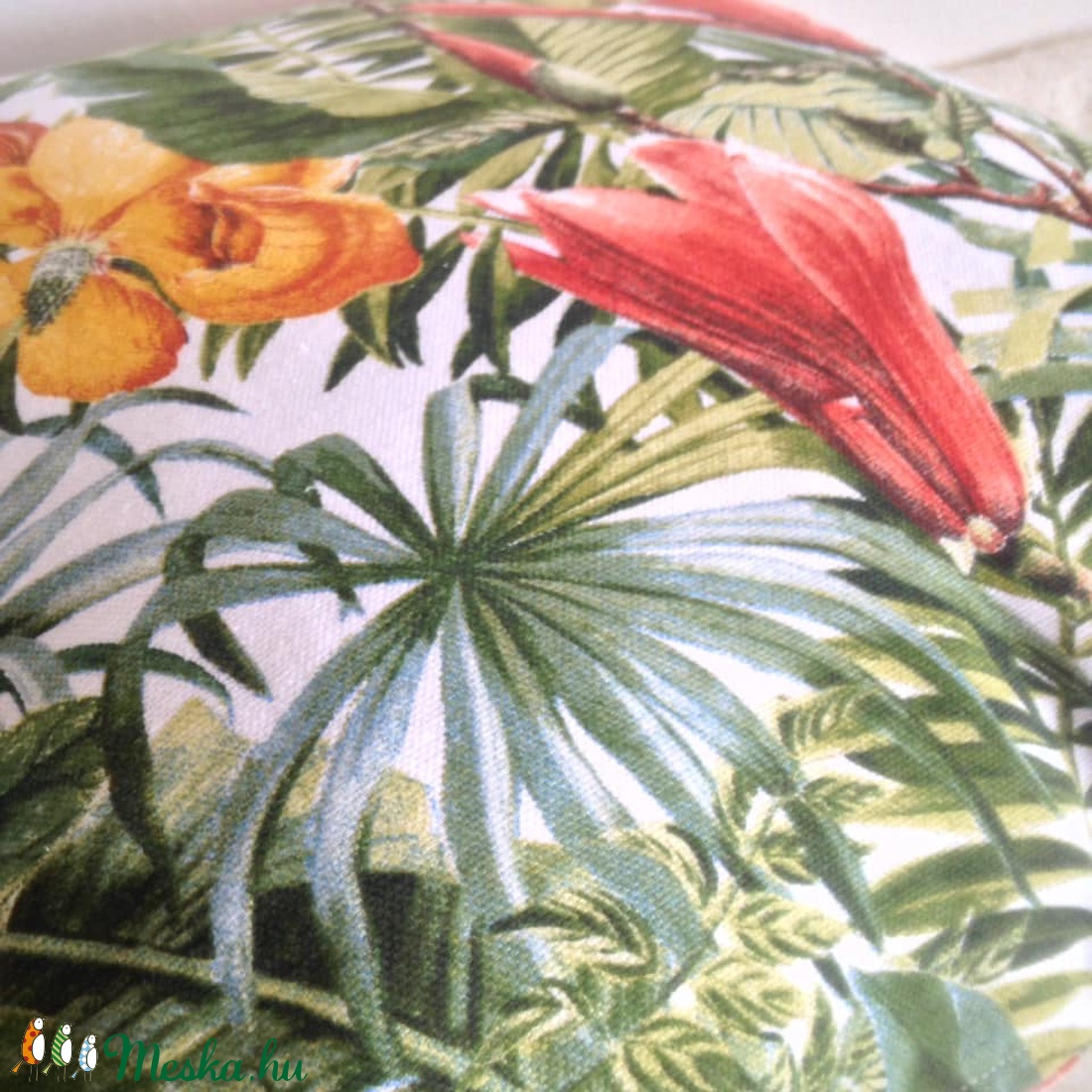 Hawaii mintás díszpárna, Pálmás trópusi  díszpárna, pálmaleveles trópusi díszpárna, dzsungeles díszpárna -  - Meska.hu