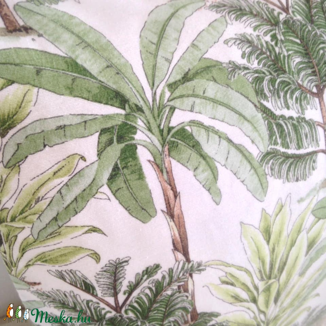 Banásfás, datolyapálmás nyári díszpárna, Pálmás trópusi  díszpárna, pálmaleveles trópusi díszpárna, dzsungeles díszpárna -  - Meska.hu