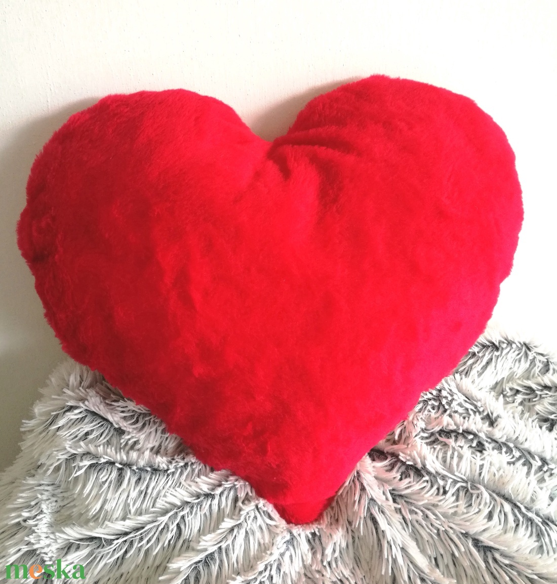 Valentin napi ajándék plüss szív formájú díszpárna, Valentin napi ajándék, Anyák napja, Szerelmes ajándék (kb 40x40 cm) - otthon & lakás - lakástextil - párna & párnahuzat - Meska.hu