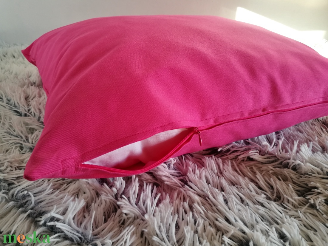 Pink magenta díszpárna, vastag dekorvászon díszpárna kanapéra, huzat + belső párna - otthon & életmód - lakástextil - párna & párnahuzat - Meska.hu