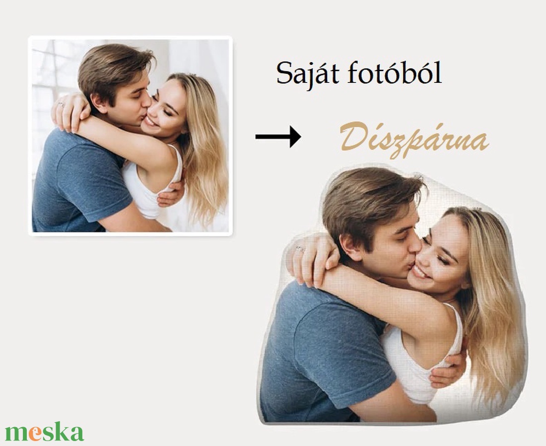 Páros fényképes Valentin napiformapárna évfordulós ajándék saját fényképpel, egyedi fotóval több méretben, ajándék párna - otthon & életmód - lakástextil - párna & párnahuzat - Meska.hu