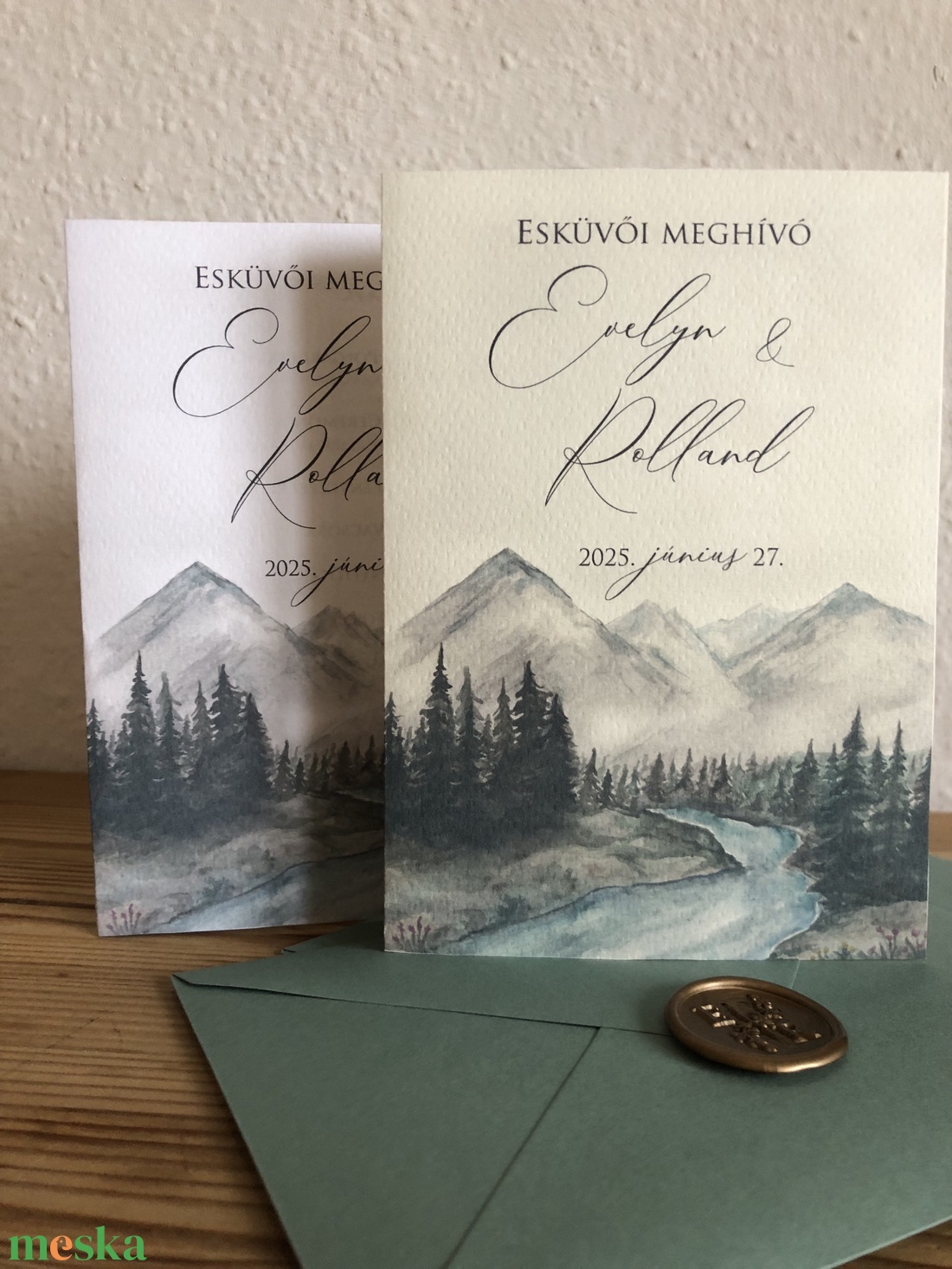 Esküvői meghívó, egyedi esküvői meghívó képeslap, Esküvői kártya, kézműves lap, esküvői képeslap - esküvő - meghívó & kártya - meghívó - Meska.hu