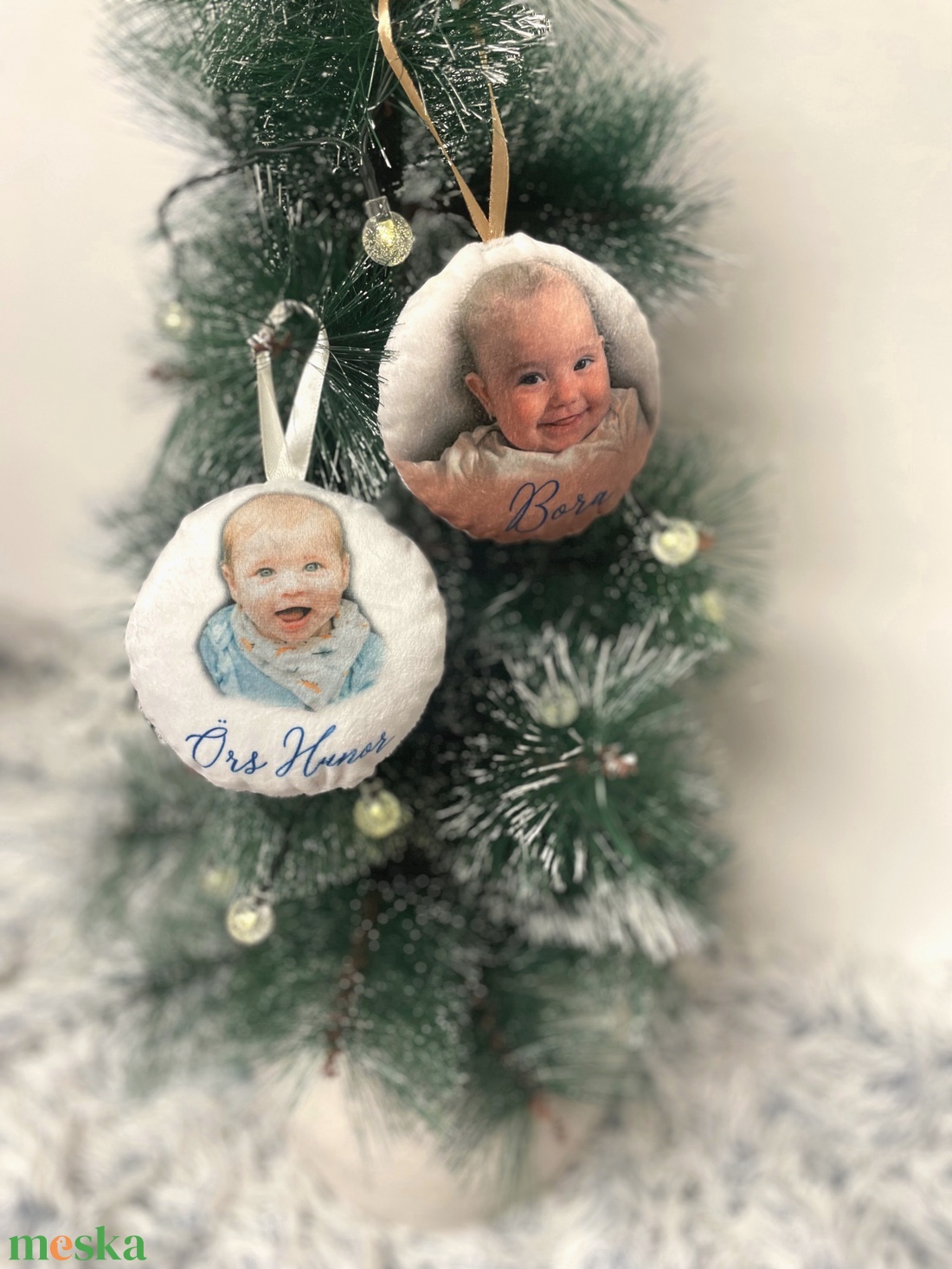 Fényképes névre szóló karácsonyfadísz, saját fotós neves karácsonyi dekor, ajándék karácsonyra - karácsony - karácsonyi lakásdekoráció - karácsonyfadíszek - Meska.hu