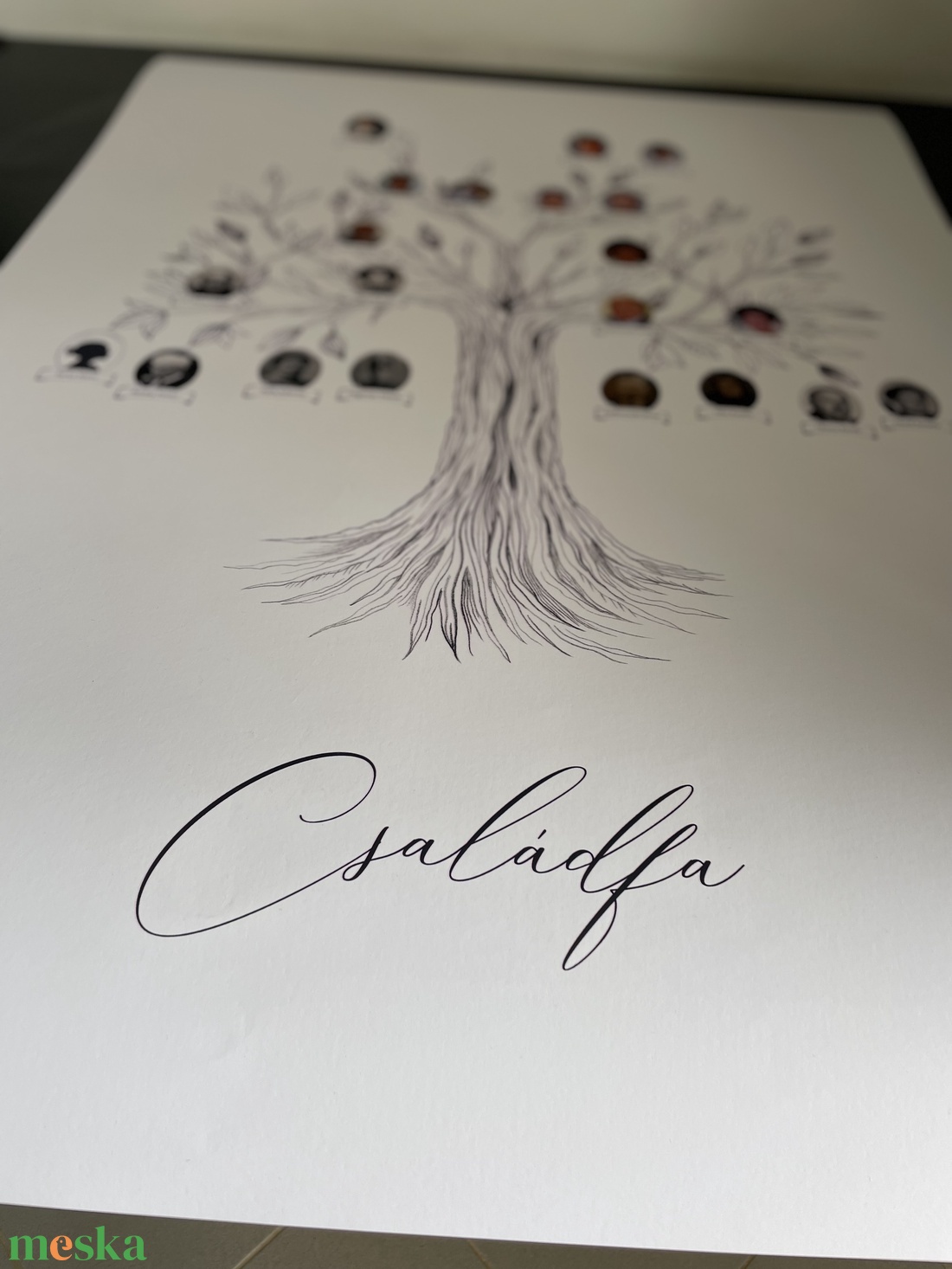 Fényképes Családfa egyedileg készítve, nevekkel és dátumokkal,Személyre szóló, egyedi ajándék szülőknek, nagyszülőknek - esküvő - emlék & ajándék - szülőköszöntő ajándék - Meska.hu