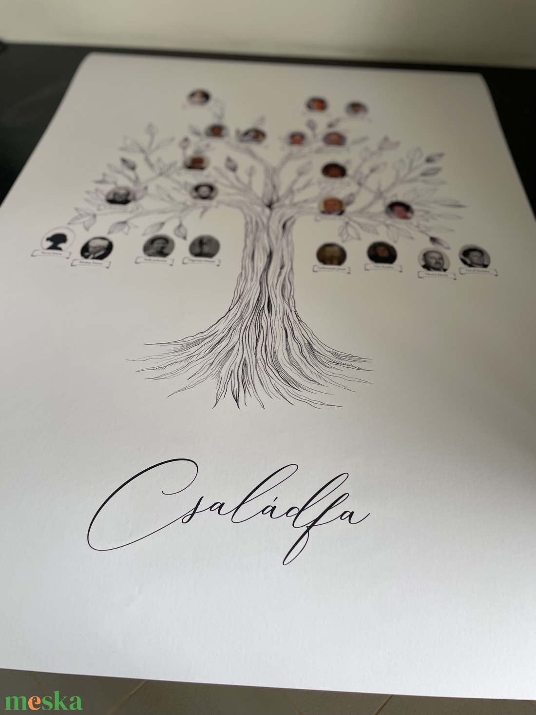 Fényképes Családfa egyedileg készítve, nevekkel és dátumokkal,Személyre szóló, egyedi ajándék szülőknek, nagyszülőknek - esküvő - emlék & ajándék - szülőköszöntő ajándék - Meska.hu