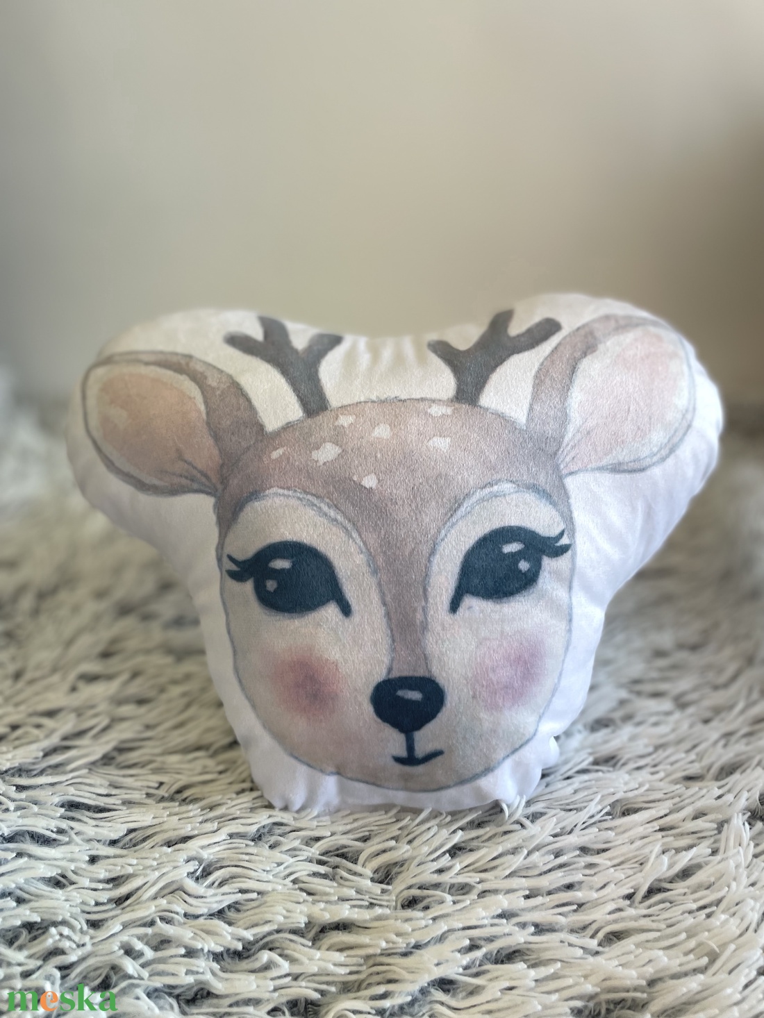 Szarvas őzike bébi plüss-bársony szundipárna születési ajándék formapárna több méretben, ajándék párna - otthon & életmód - lakástextil - párna & párnahuzat - forma párna - Meska.hu