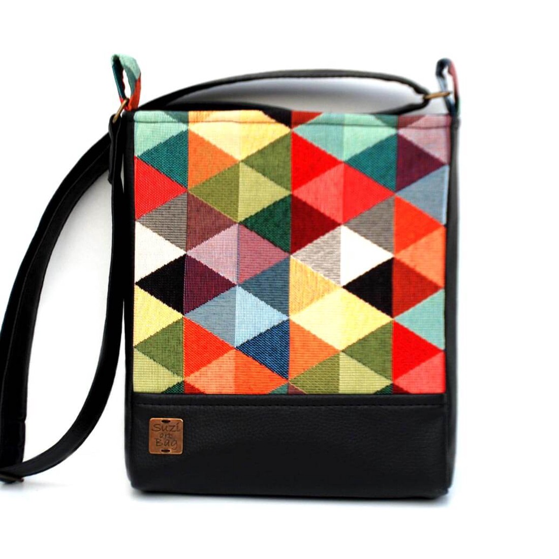 SuziartBag Fekete káró mintás kisméretű táska - táska & tok - kézitáska & válltáska - válltáska - Meska.hu