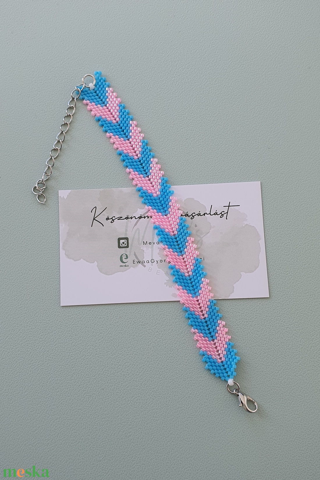 Rózsaszín-kék nyíl karkötő - ékszer - karkötő - gyöngyös karkötő - Meska.hu Rózsaszín-kék nyíl karkötő - ékszer - karkötő - gyöngyös karkötő - Meska.hu