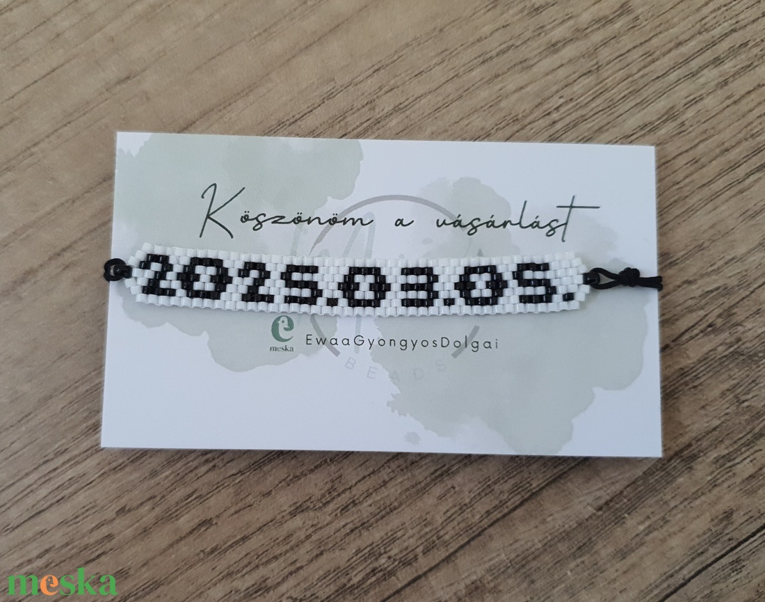 Dátumos karkötő makramé záródással (2025.03.05.) - ékszer - karkötő - gyöngyös karkötő - Meska.hu Dátumos karkötő makramé záródással (2025.03.05.) - ékszer - karkötő - gyöngyös karkötő - Meska.hu