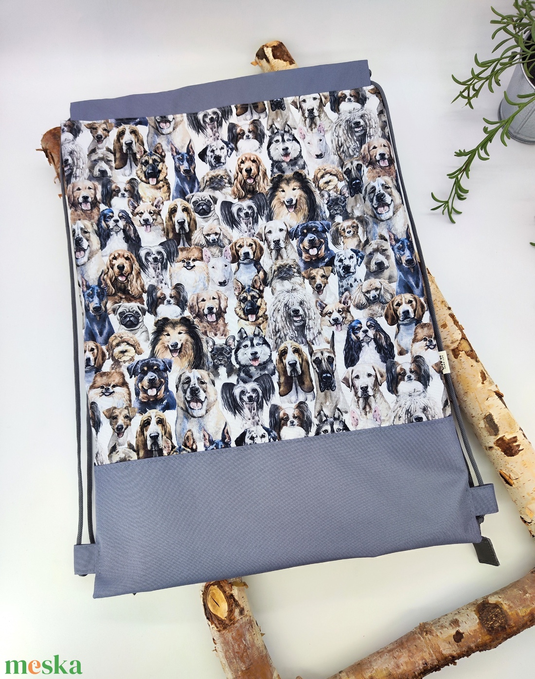 Tornazsák, sok kutyás - táska & tok - hátizsák - tornazsák, gymbag - Meska.hu