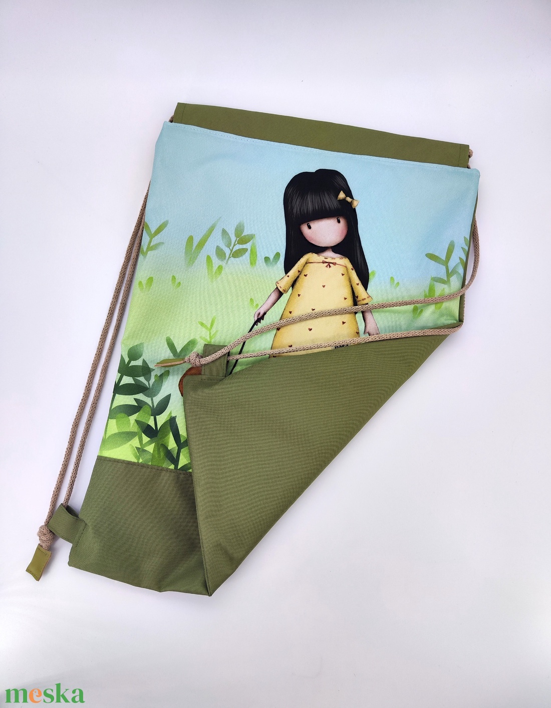 Tornazsák, kislány rókával - táska & tok - hátizsák - tornazsák, gymbag - Meska.hu