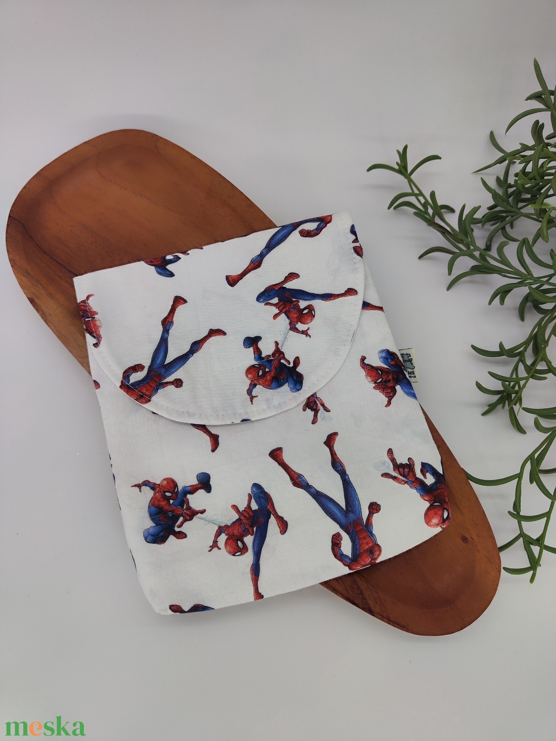 Uzsis, tízórai szütyő, tároló  - Pókember minta - táska & tok - uzsonna- & ebéd tartó - szendvics csomagoló - Meska.hu