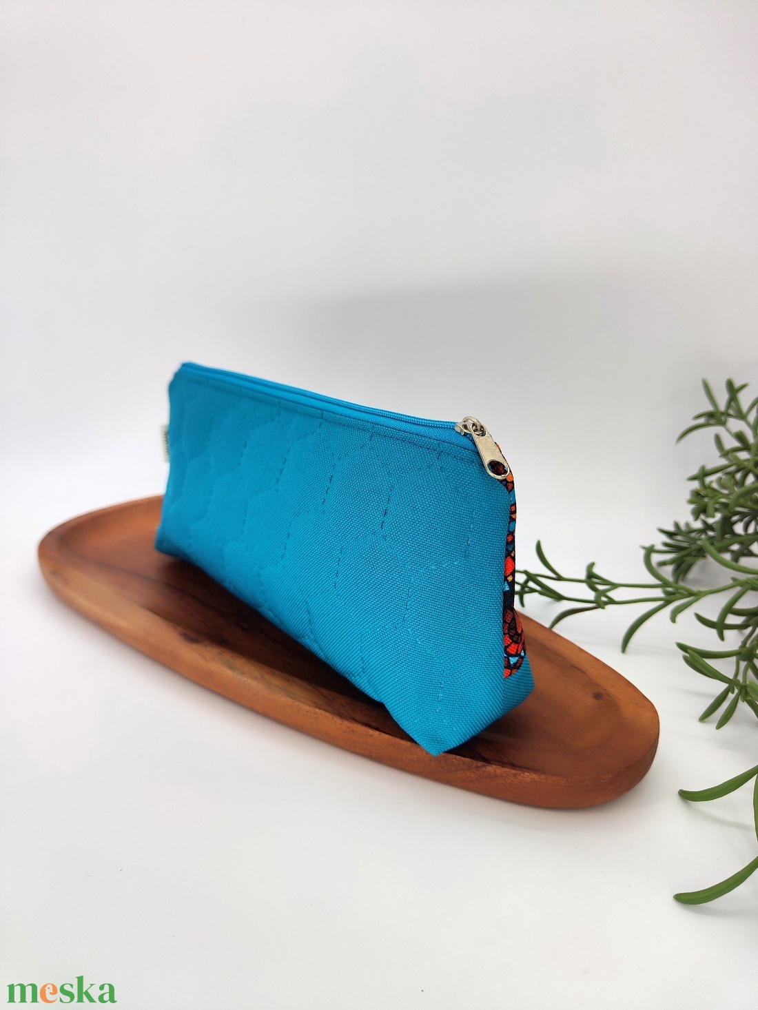 Tolltartó / neszeszer barna türkiz mandala minta - otthon & életmód - papír, írószer - tolltartó & ceruzatekercs - Meska.hu