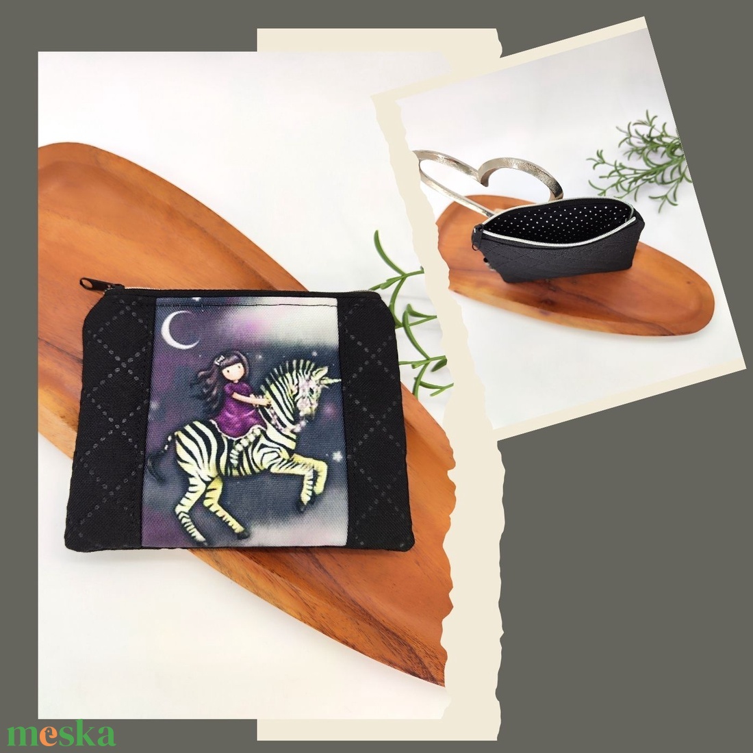 Mini cipzáros tároló - Kislány motívum - táska & tok - neszesszer - Meska.hu