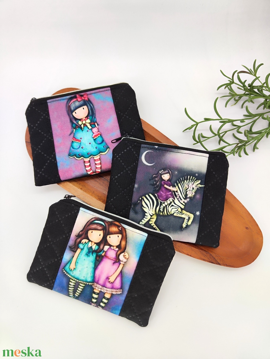 Mini cipzáros tároló - Kislány motívum - táska & tok - neszesszer - Meska.hu