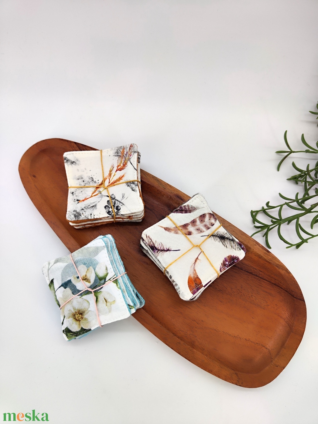 Mosható arctisztító korong -Természet minta Apró virágos, Színes leveles, Kalász minta - szépségápolás - arcápolás - arctisztító korong - Meska.hu