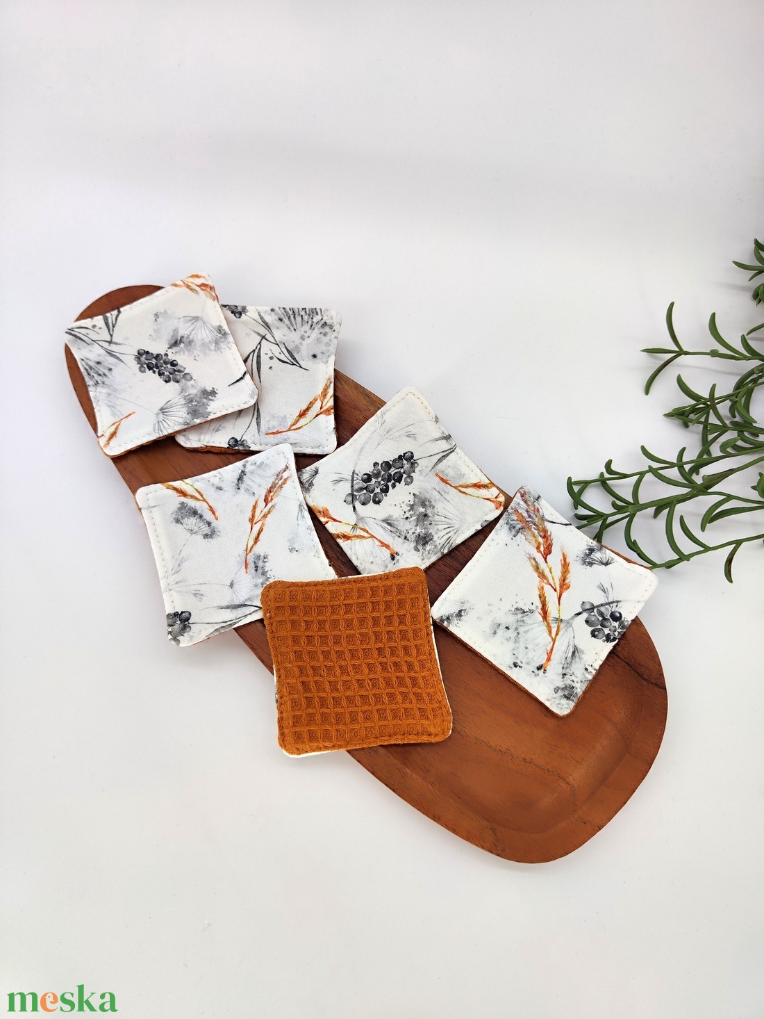 Mosható arctisztító korong -Természet minta Apró virágos, Színes leveles, Kalász minta - szépségápolás - arcápolás - arctisztító korong - Meska.hu