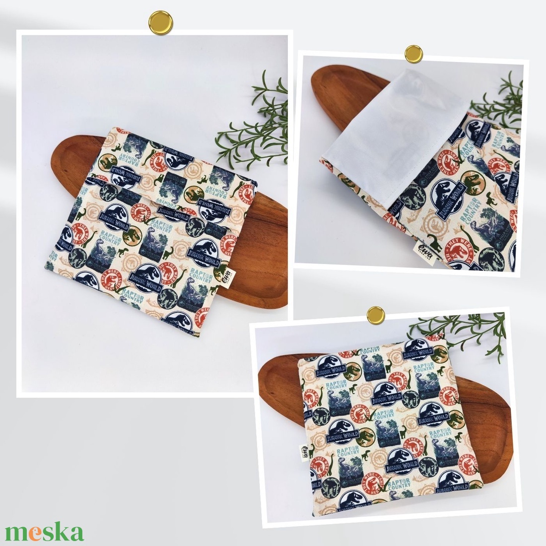 Tízórais / Uzsis zsák Kutyás minta - Dínós minta, Gru minta, Vintage minta - táska & tok - uzsonna- & ebéd tartó - szendvics csomagoló - Meska.hu