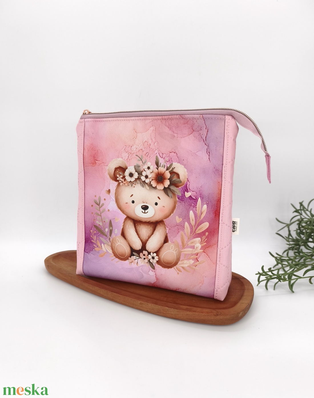 Bella utazó neszesszer / piperetáska macis, rózsaszín gyerekminta - táska & tok - neszesszer - Meska.hu