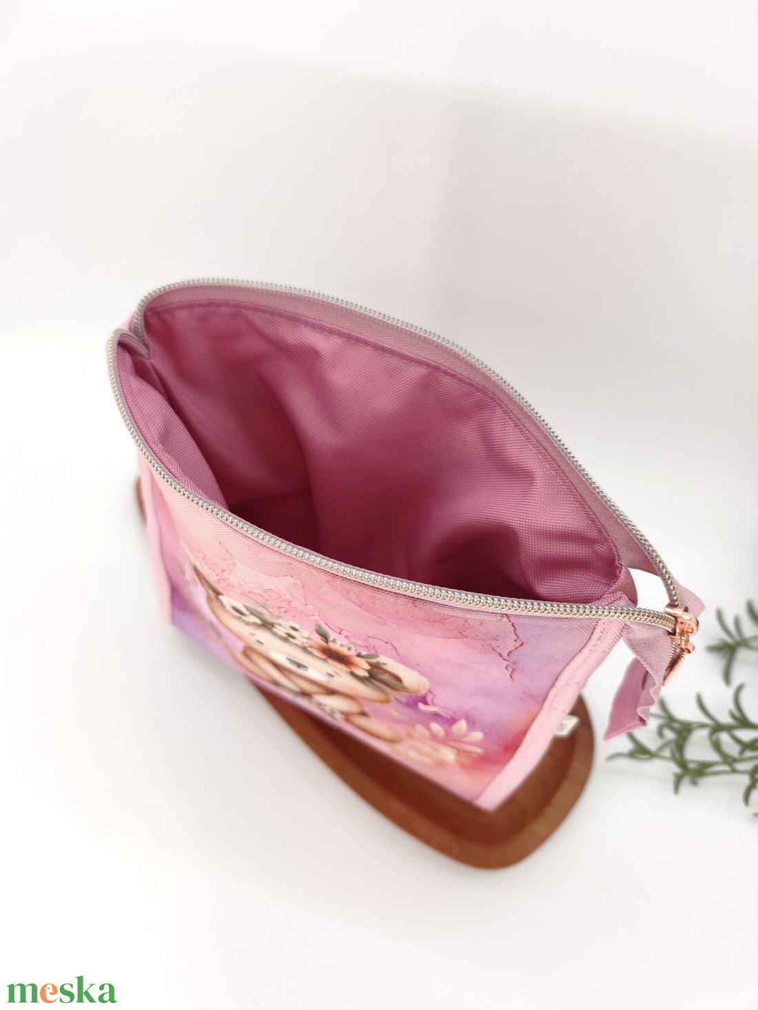 Bella utazó neszesszer / piperetáska macis, rózsaszín gyerekminta - táska & tok - neszesszer - Meska.hu