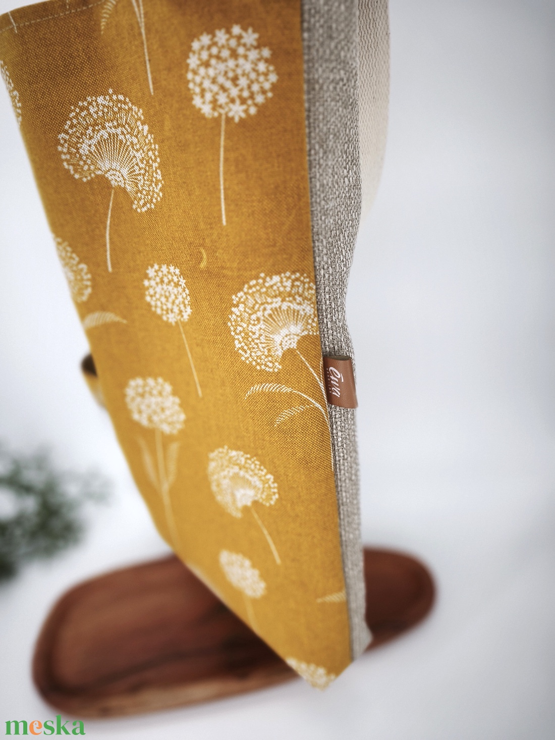 Vászontáska / Shopper táska - Pitypang mintás szatyor, dupla pánttal - táska & tok - bevásárlás & shopper táska - shopper, textiltáska, szatyor - Meska.hu