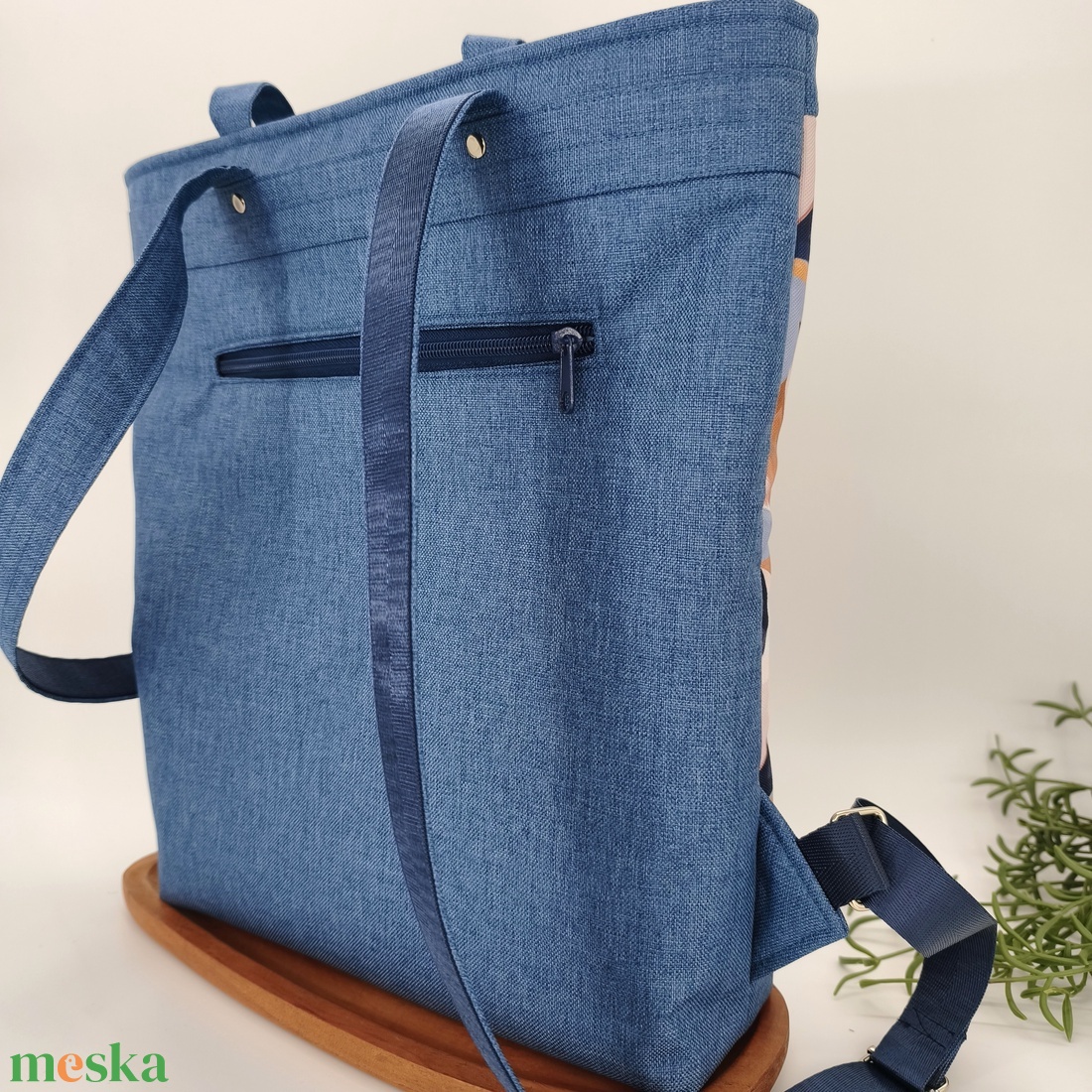 Fanni válltáska és hátitáska, kétfunkciós pasztell absztrakt minta - táska & tok - variálható táska - Meska.hu