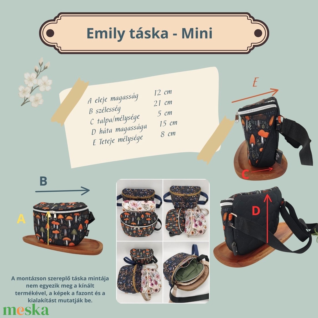 Emily mandalás válltáska crossbody övtáska testtáska Mini méret  - táska & tok - kézitáska & válltáska - vállon átvethető táska - Meska.hu