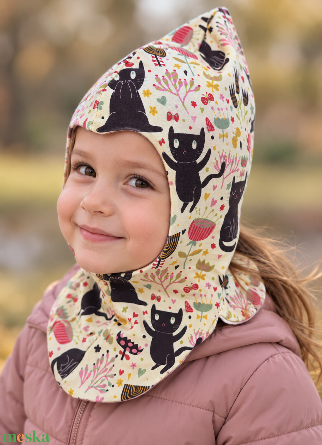 Csősapka, Balaklava Űrhajós sapka Egybensapkasál cicás kb 50 cm-es fejre - ruha & divat - sál, sapka, kendő - sapka - Meska.hu