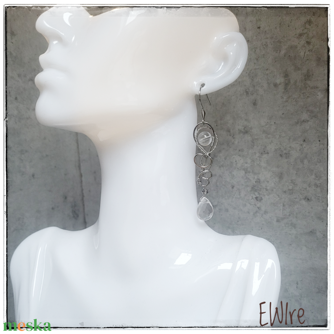 Hegyikristály fülbevaló, Orvosi fém fülbevaló, tünde fülbevaló - ékszer - fülbevaló - lógó csepp fülbevaló - Meska.hu Hegyikristály fülbevaló, Orvosi fém fülbevaló, tünde fülbevaló - ékszer - fülbevaló - lógó csepp fülbevaló - Meska.hu