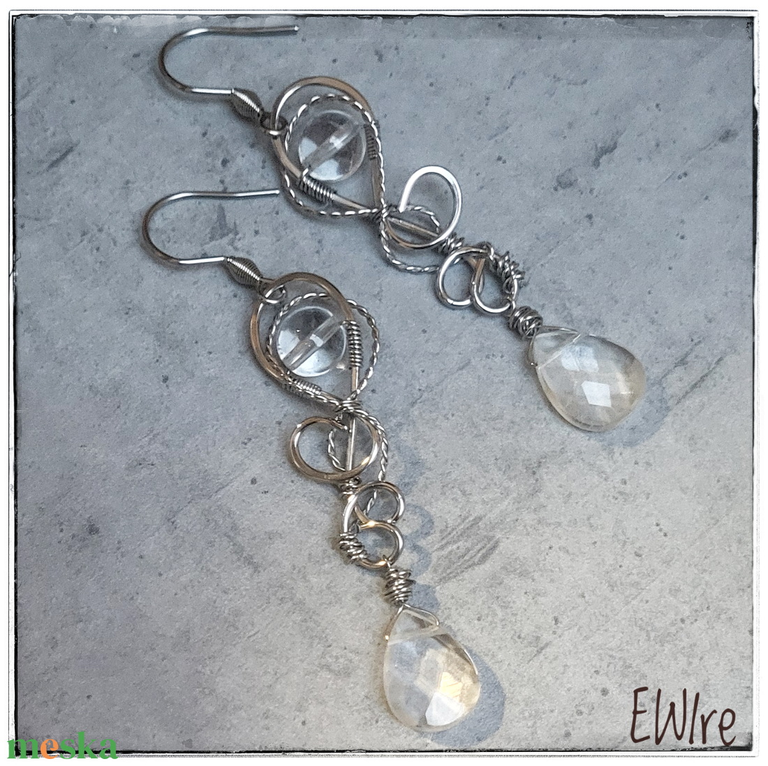 Hegyikristály fülbevaló, Orvosi fém fülbevaló, tünde fülbevaló - ékszer - fülbevaló - lógó csepp fülbevaló - Meska.hu Hegyikristály fülbevaló, Orvosi fém fülbevaló, tünde fülbevaló - ékszer - fülbevaló - lógó csepp fülbevaló - Meska.hu