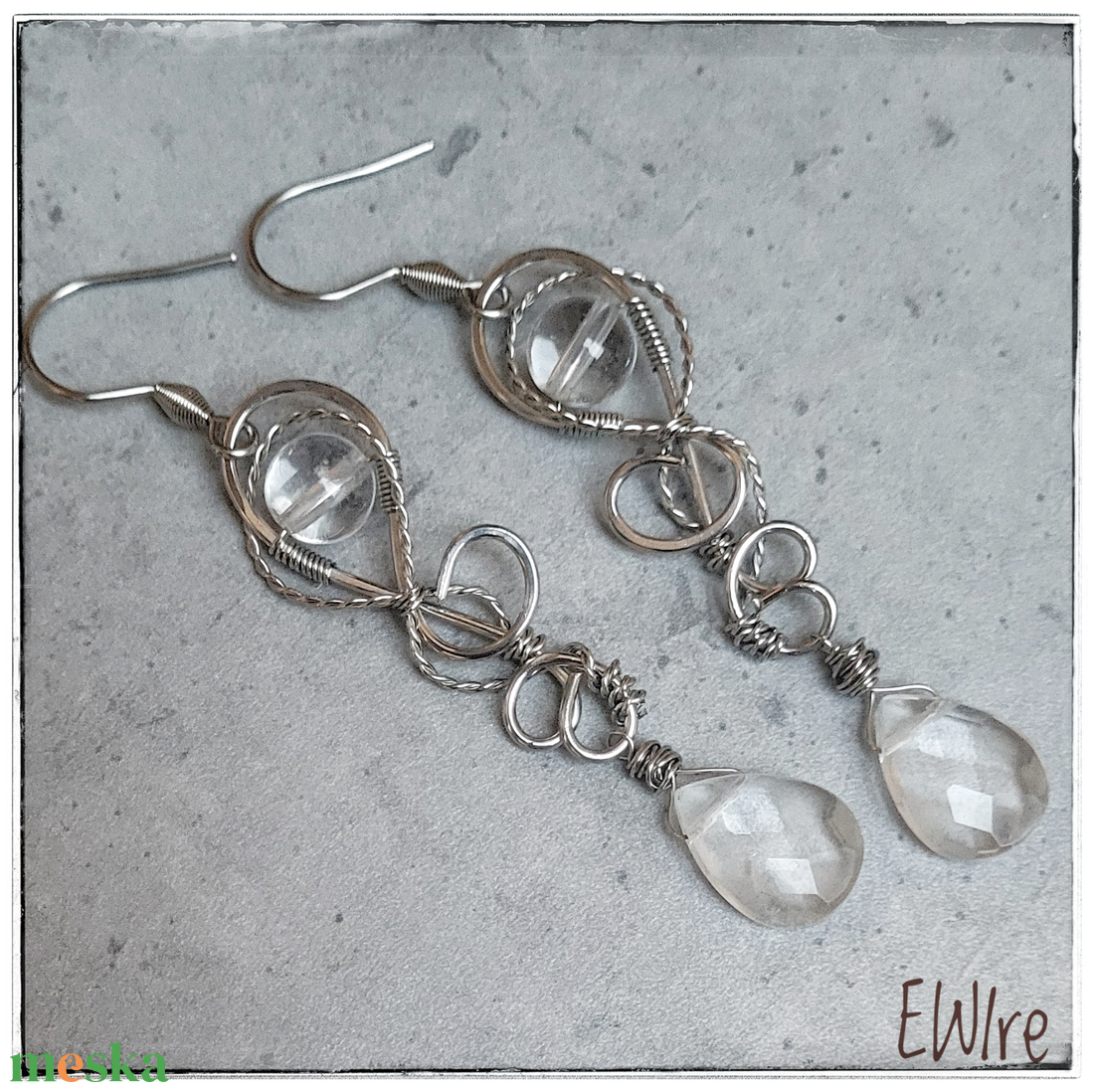 Hegyikristály fülbevaló, Orvosi fém fülbevaló, tünde fülbevaló - ékszer - fülbevaló - lógó csepp fülbevaló - Meska.hu Hegyikristály fülbevaló, Orvosi fém fülbevaló, tünde fülbevaló - ékszer - fülbevaló - lógó csepp fülbevaló - Meska.hu